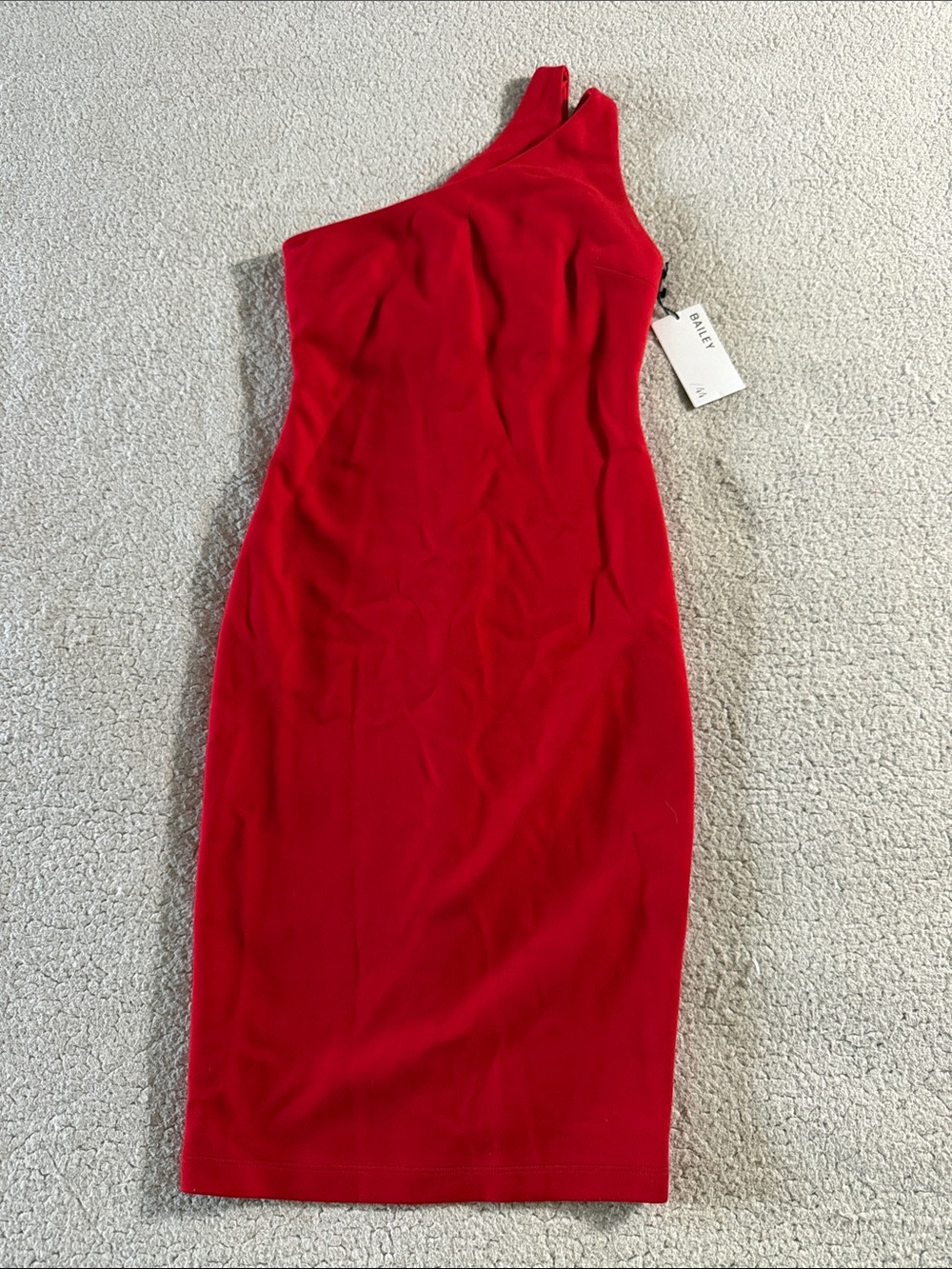 Bailey 44 By Anthropologie Sidewinder One-Shoulder Red Sheath Midi Dress Small